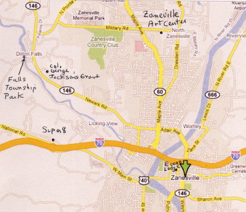 Image of Map from Econo Lodge to Fall Township Hall