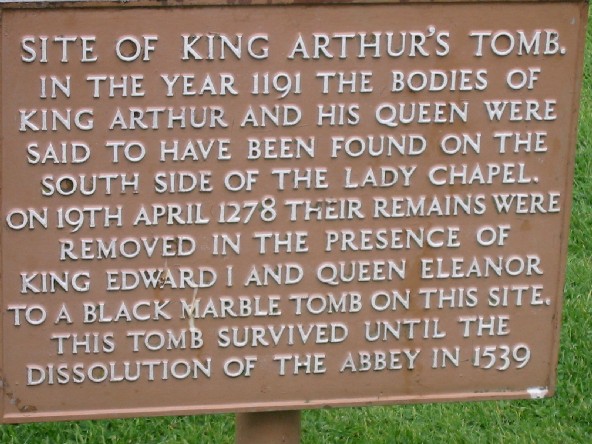 Image of Sign at Site of King Arthur's Tomb
