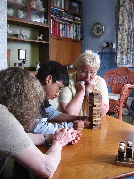 Image of MJ, Scott and Chris playing a game