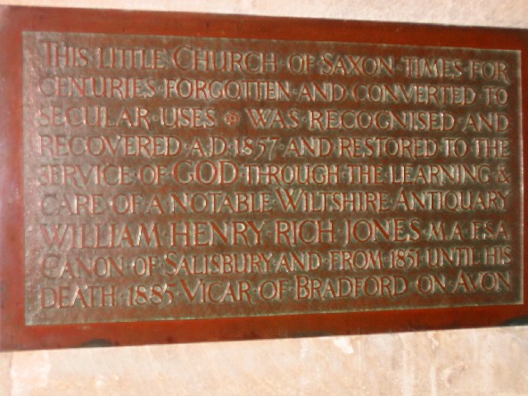 Image of Sign Inside 
Saxon Church