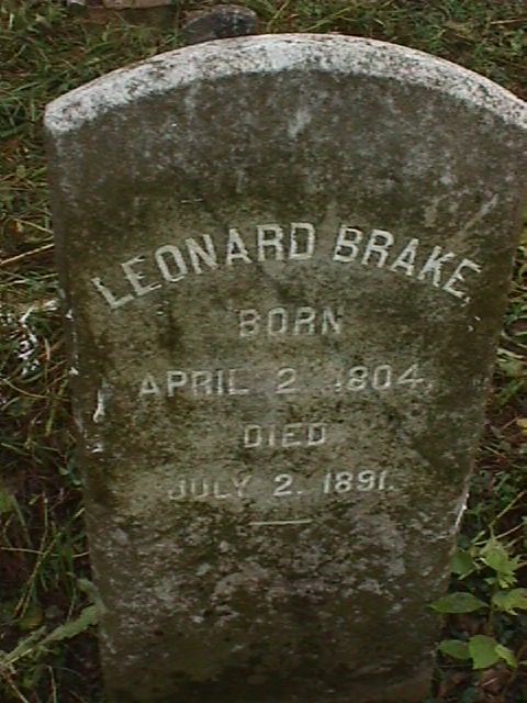 Image of Leonard Brake's Gravestone