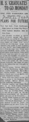 Members of Coudersport High
School Class of 1923